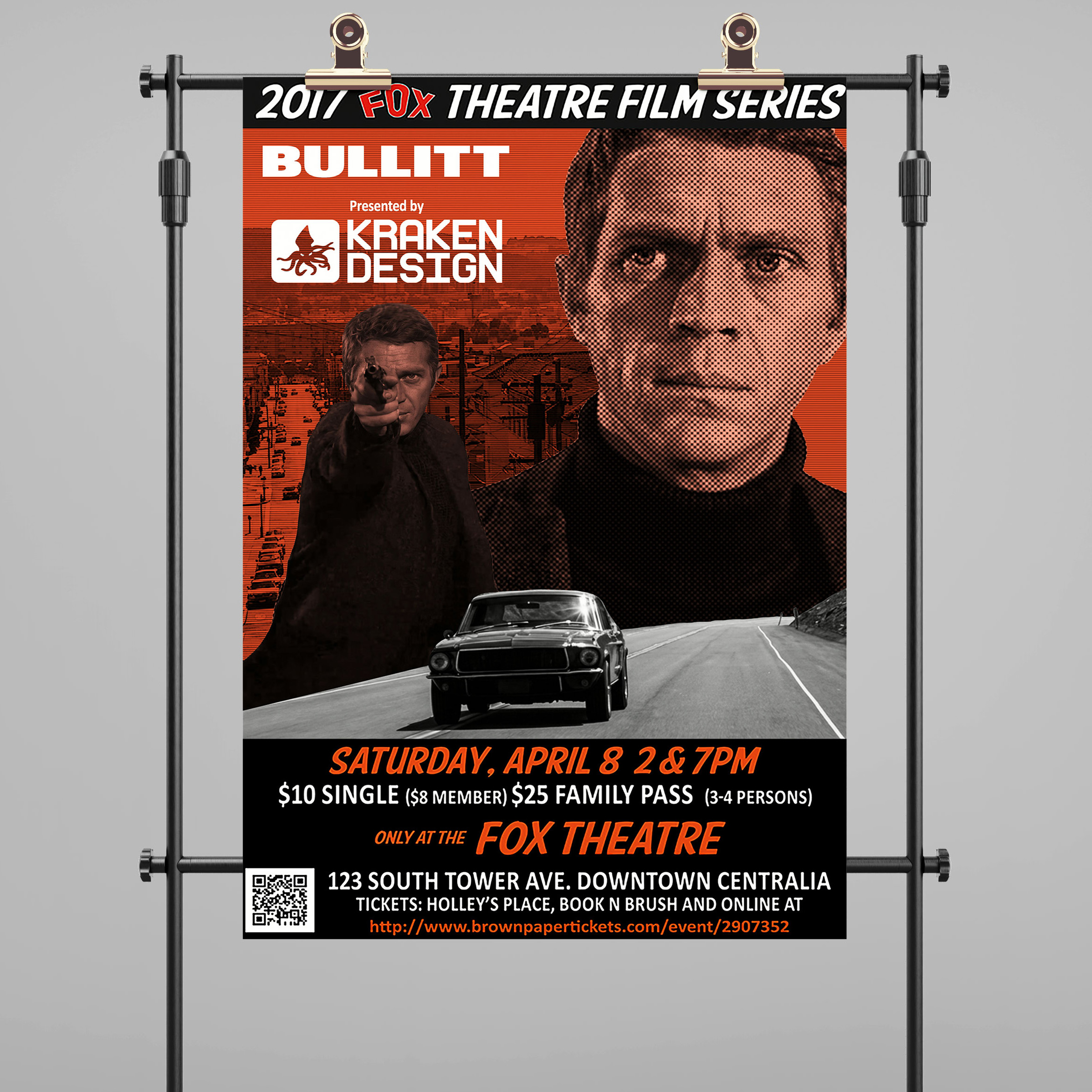 Bullitt Movie Poster Design by Kraken Design